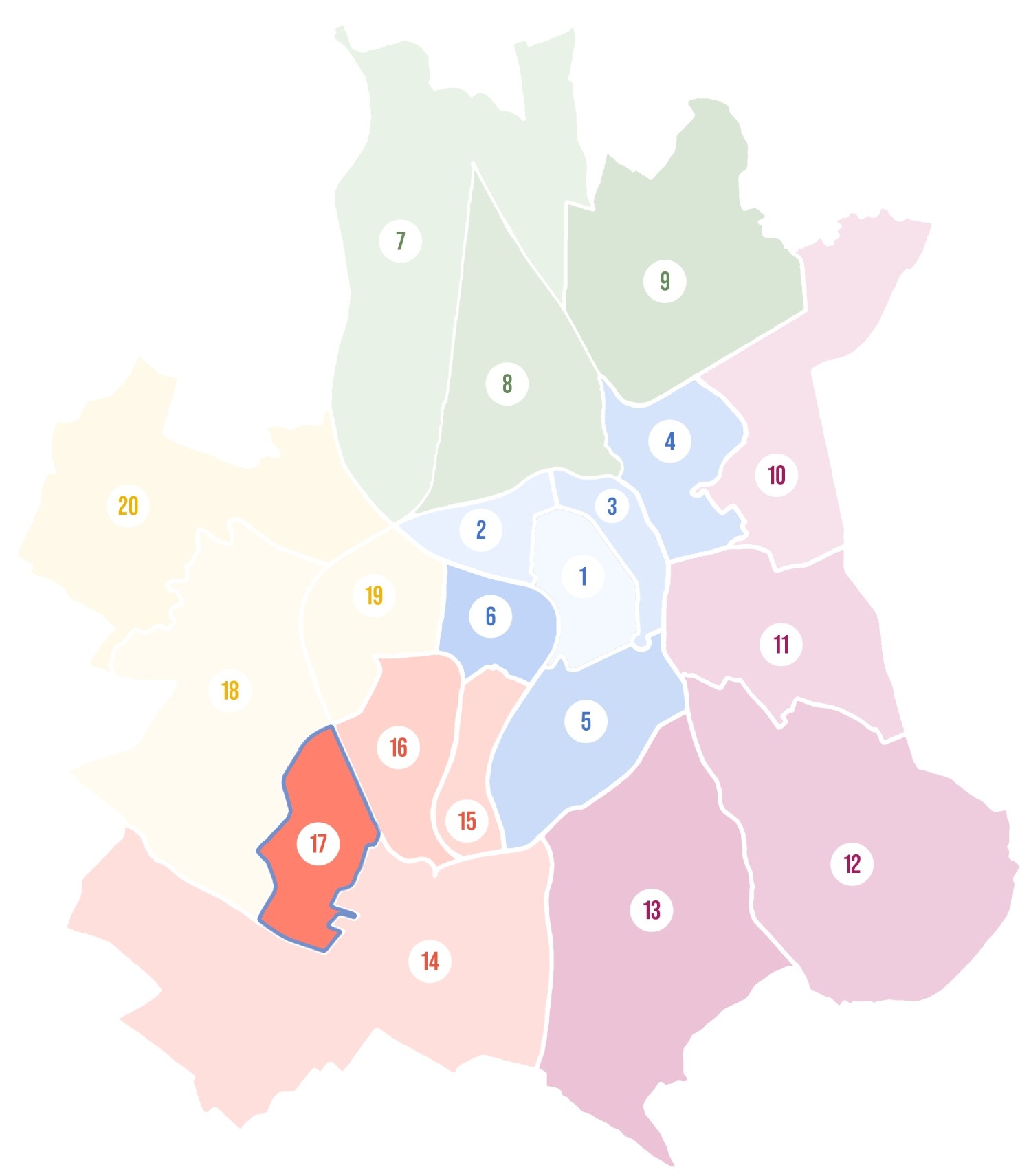 Carte des 6 codes postaux de Toulouse